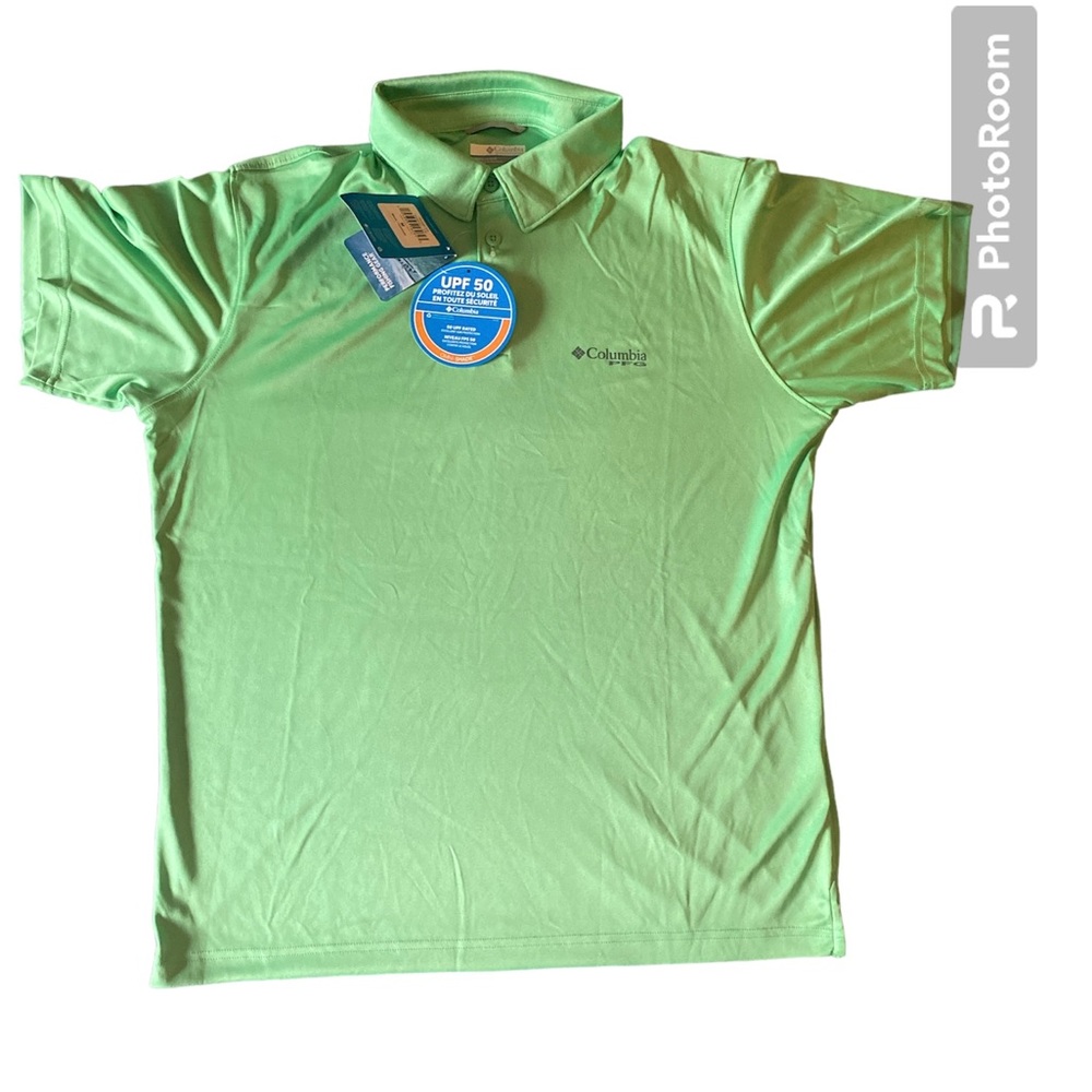 Columbia PFG UPF 50 Lime green men shirt